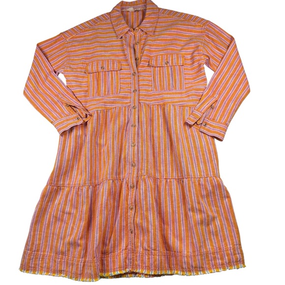 Anthropologie Dresses & Skirts - Anthropologie Pilcro Deanna Tiered Mini linen blend Shirtdress, XS